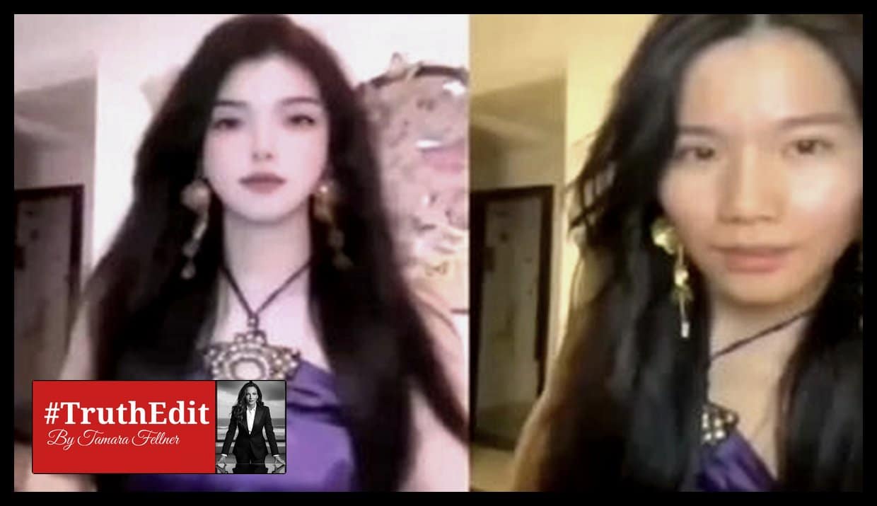 filter fails beauty influencer exposed during livestream