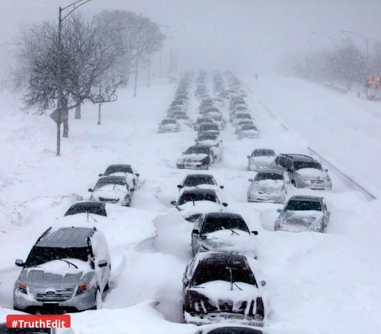 Winter blizzard snow storm