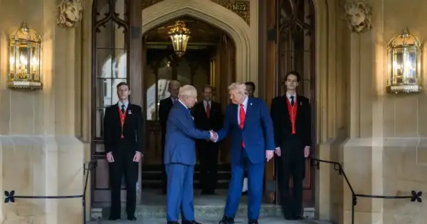 Trump's informal move broke King Charles' royal protocol.