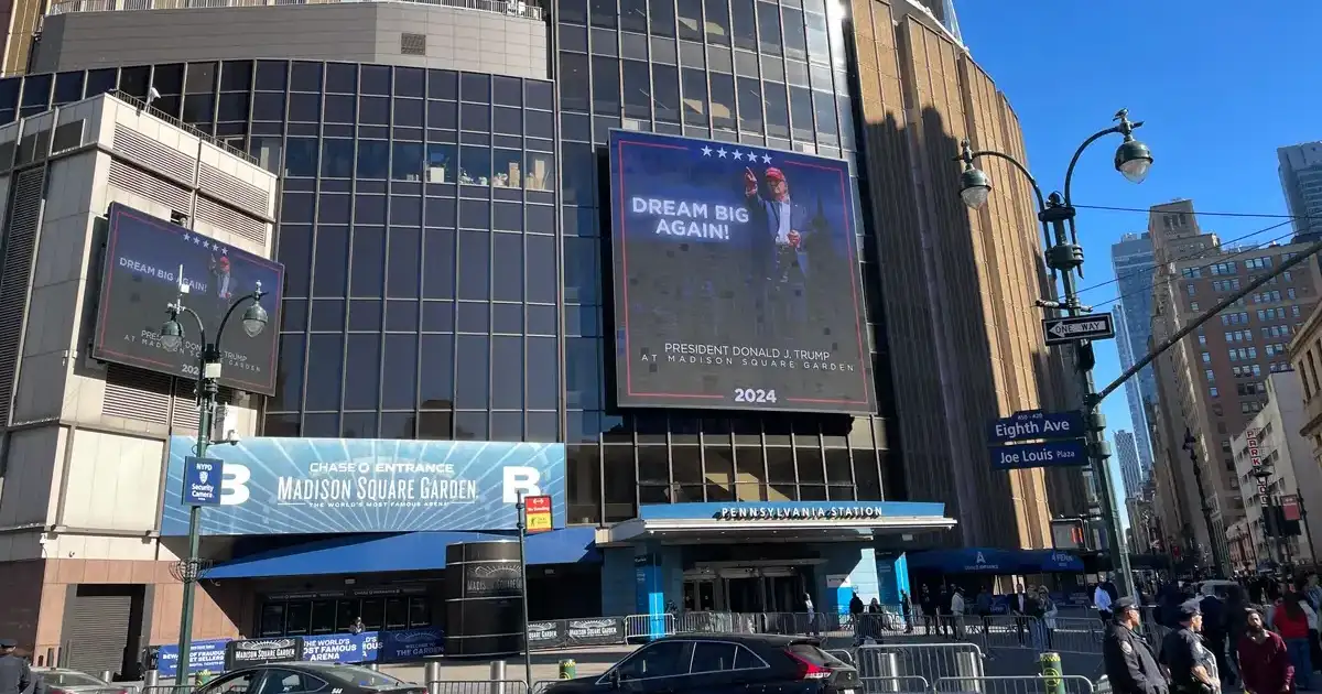 MSG faces 'Category 5' storm if Trump attends Knicks Finals.