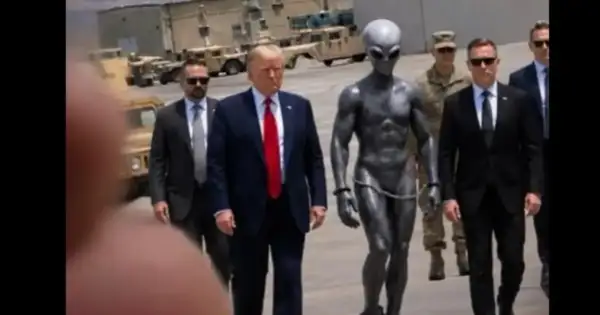 Trump's alien pic forces White House UFO file release.